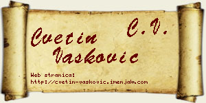 Cvetin Vasković vizit kartica